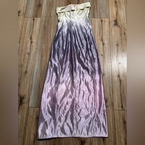 Vintage Y2K Ombre Sheen Fairy Satin Strapless Dress